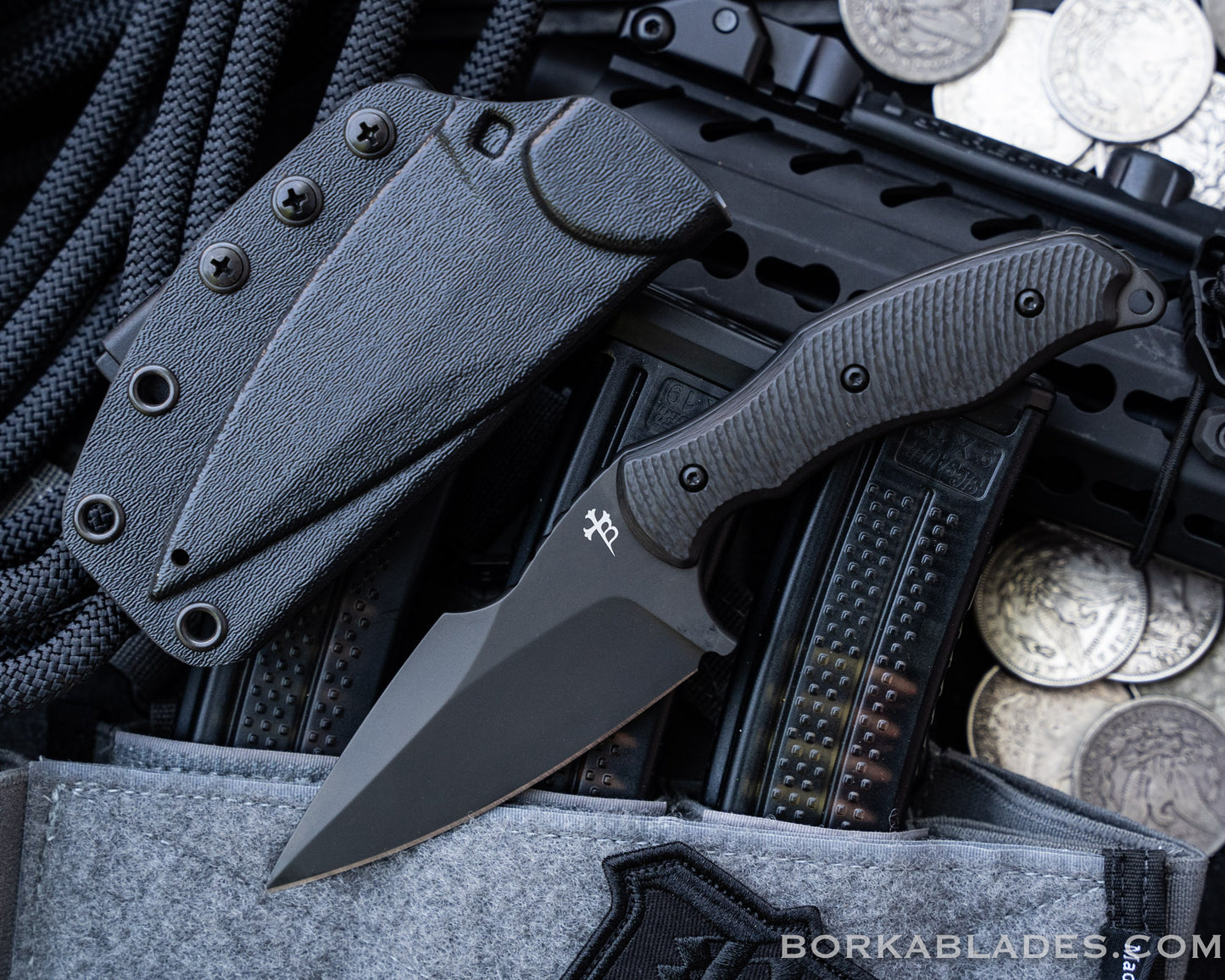 SB1 Black PVD 4" Blade w/ Carbon Fiber Handle