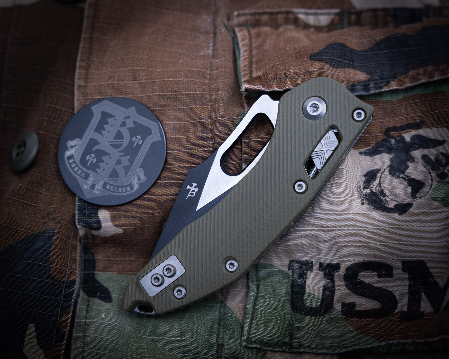 Stitch Ram-Lok SE Fluted G-10 Green Standard 3.75" Blade
