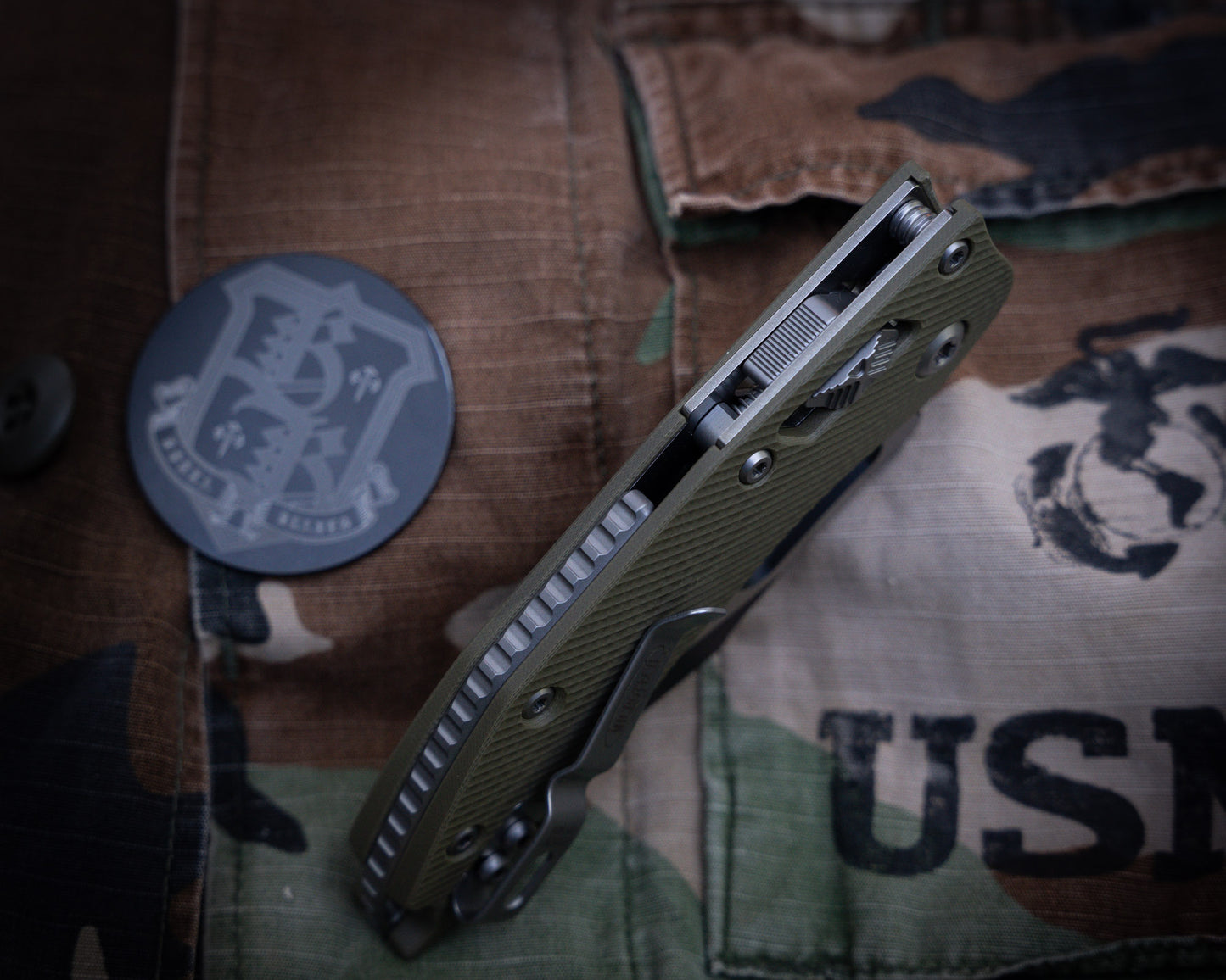 Stitch Ram-Lok SE Fluted G-10 Green Standard 3.75" Blade