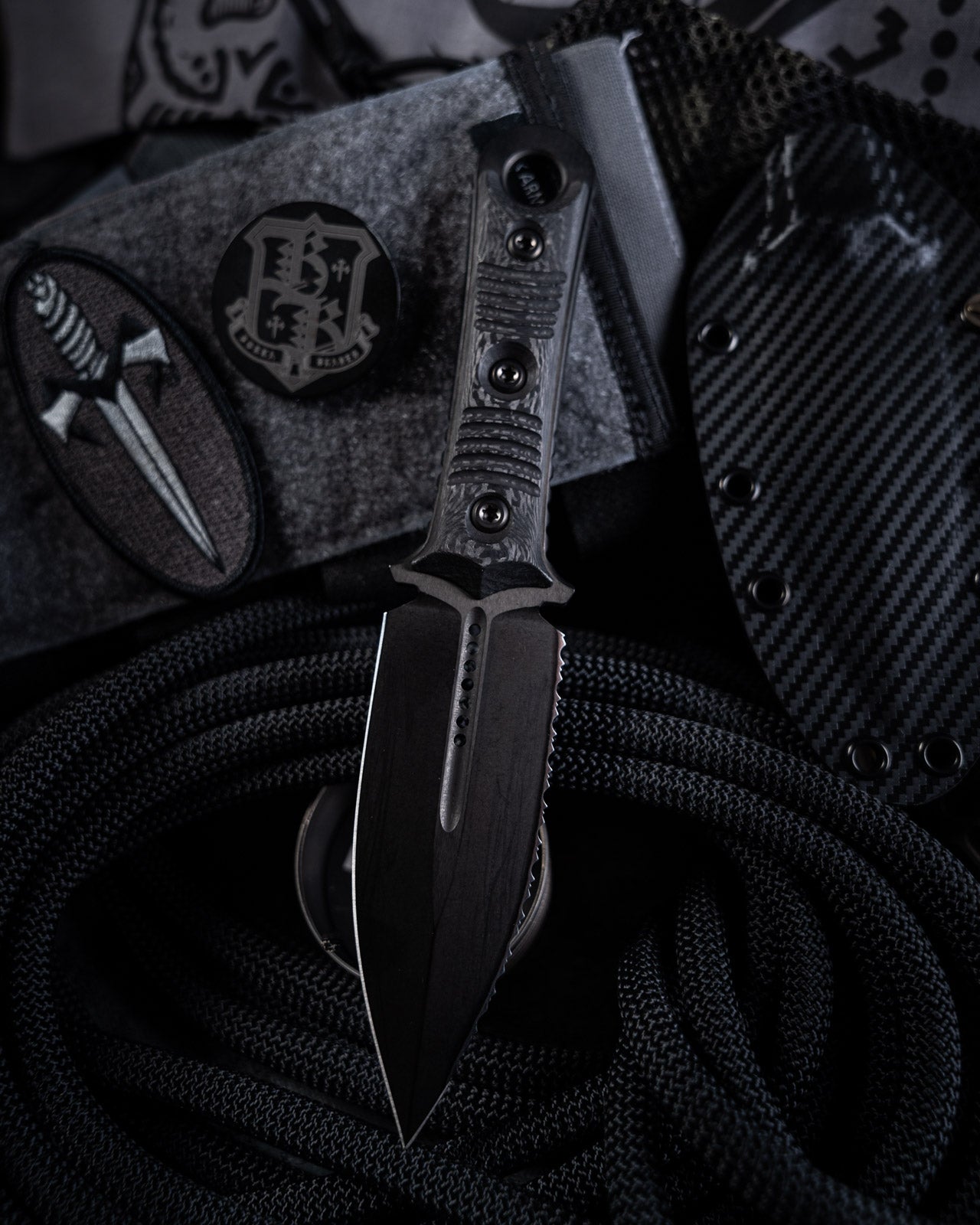 Microtech SBD Signature Series DLC 4.4" Fixed Blade w/ G-10 Handles
