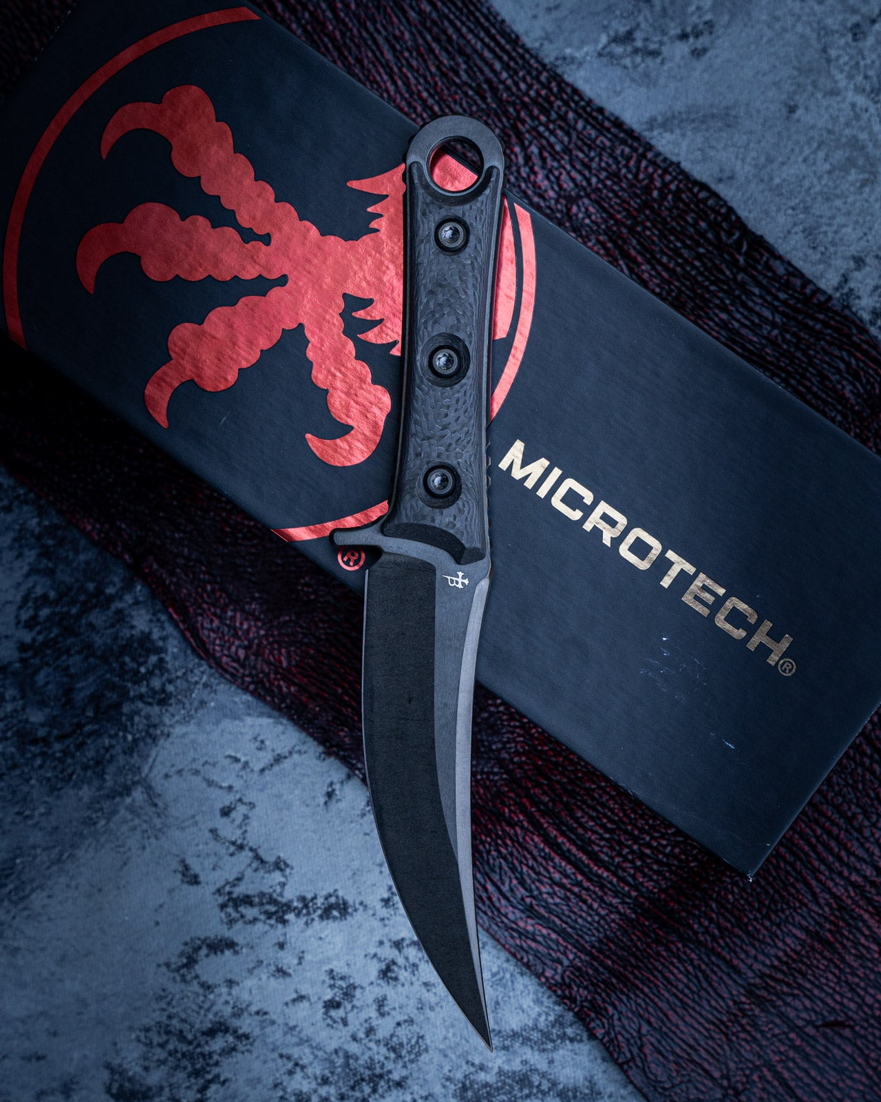 Microtech SBK Signature Series DLC 5" Blade w/ Carbon Fiber Handles