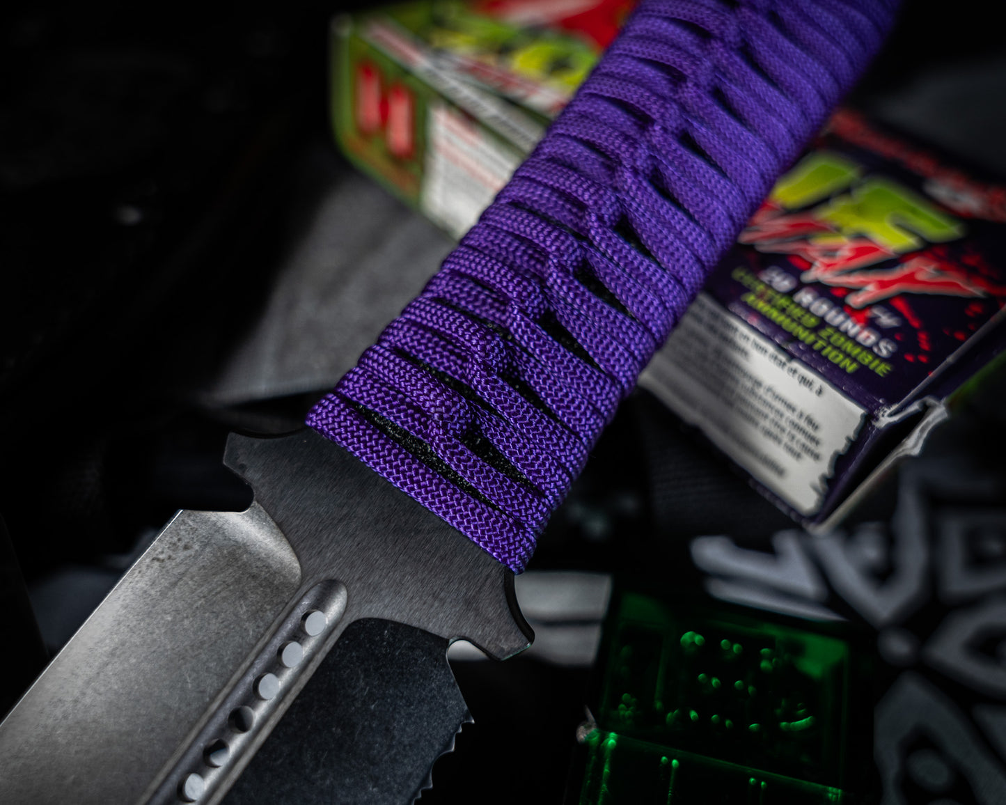 Borka Blades SBD DLC 4.4" Fixed Blade w/ Purple Handles