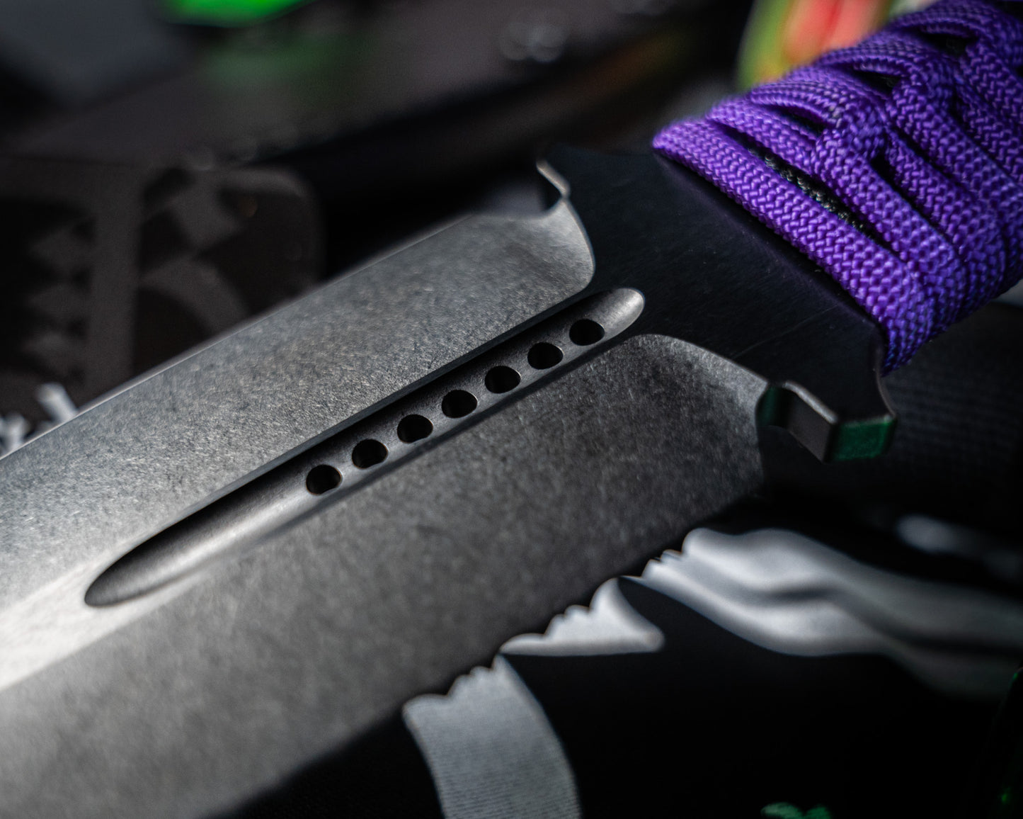Borka Blades SBD DLC 4.4" Fixed Blade w/ Purple Handles
