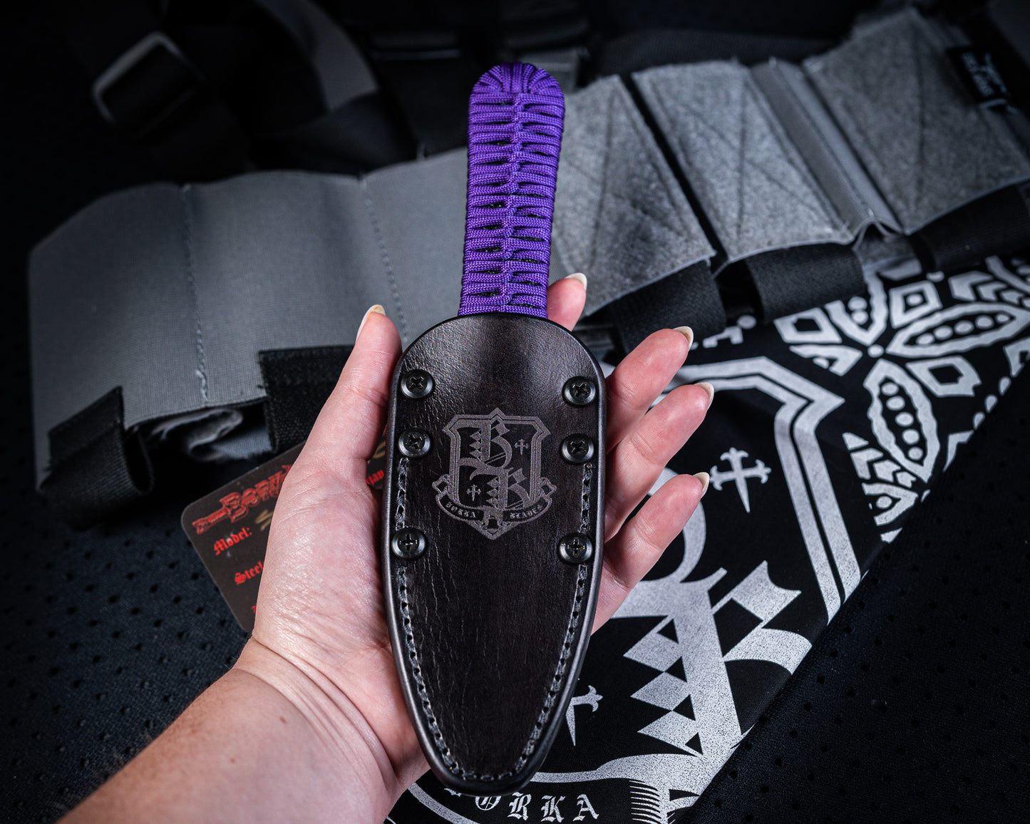 Borka Blades SBD DLC 4.4" Fixed Blade w/ Purple Handles