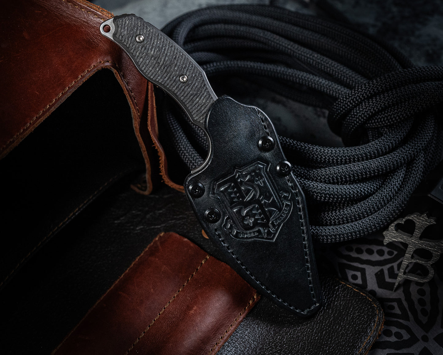 Black Leather Sheath for SB1 Fixed Blade