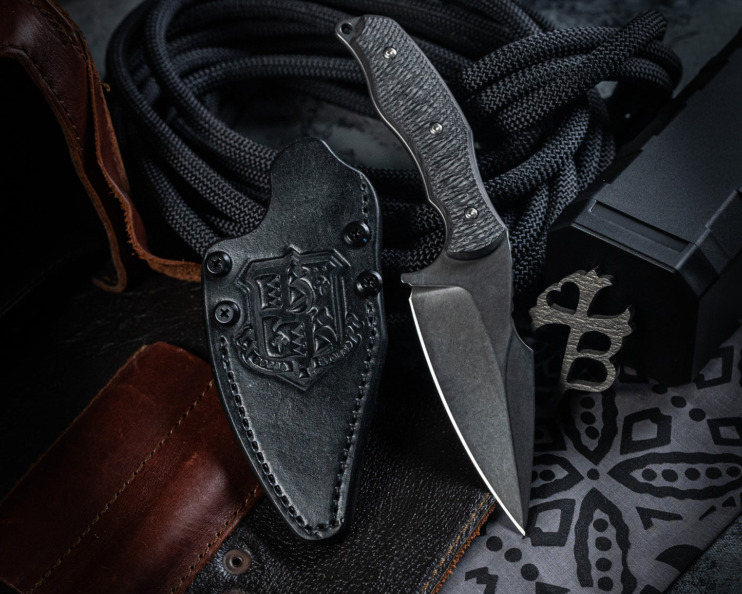Black Leather Sheath for SB1 Fixed Blade