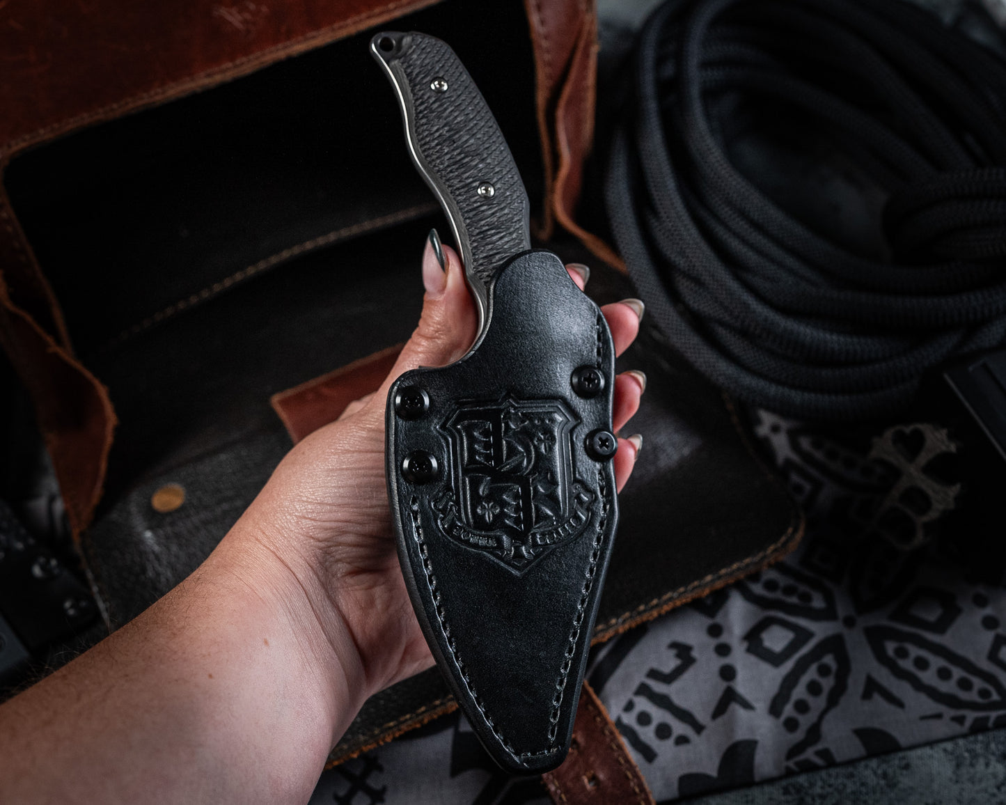 Black Leather Sheath for SB1 Fixed Blade