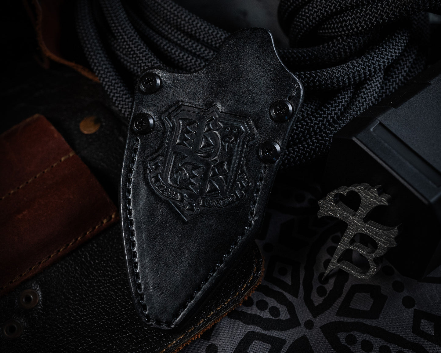 Black Leather Sheath for SRambit Fixed Blade