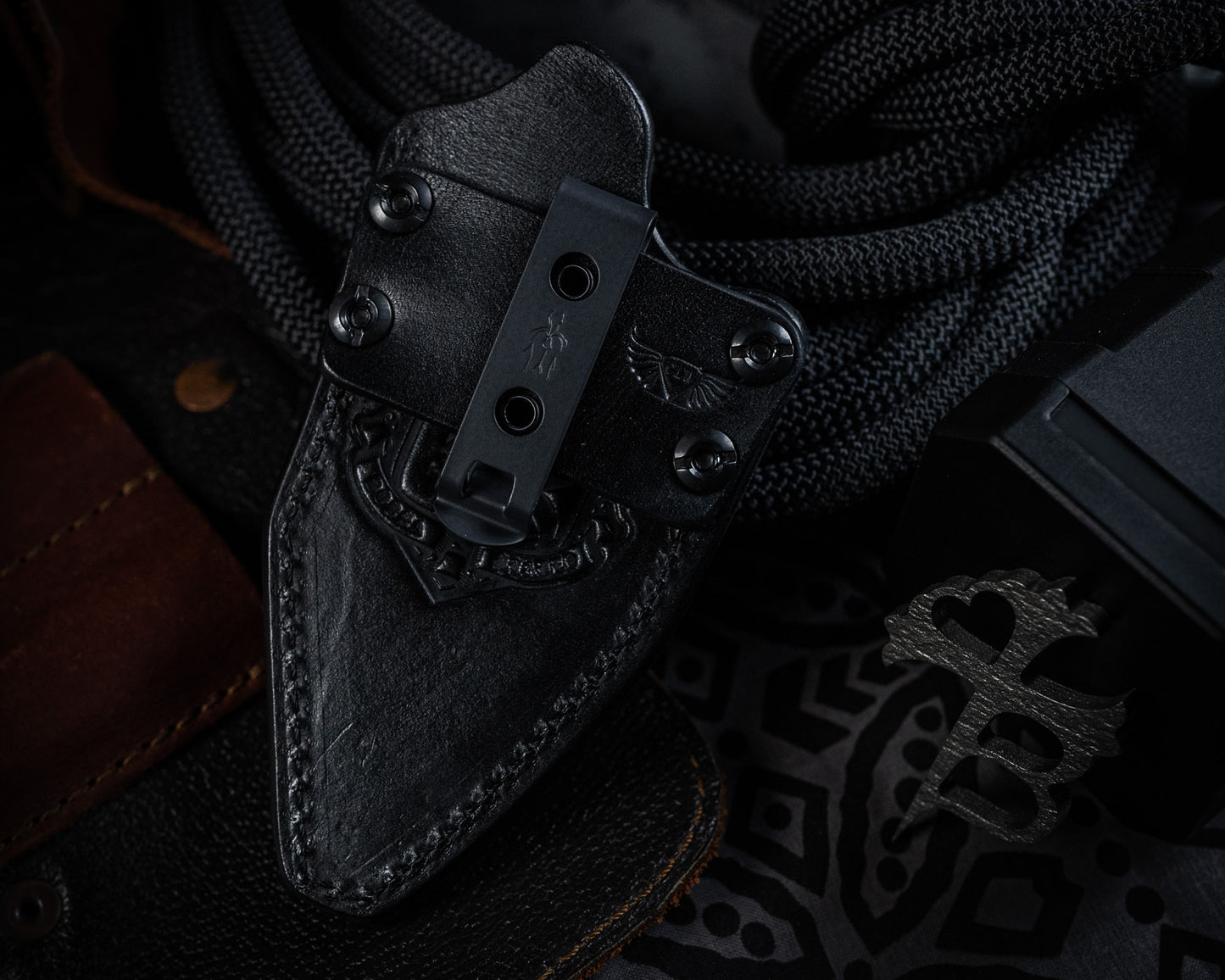 Black Leather Sheath for SRambit Fixed Blade