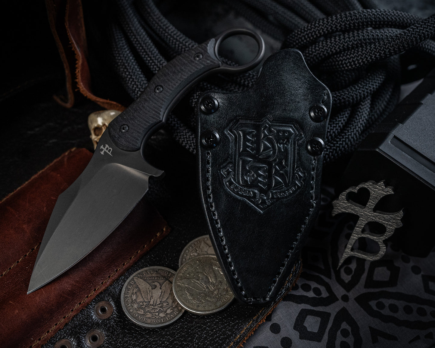 Black Leather Sheath for SRambit Fixed Blade