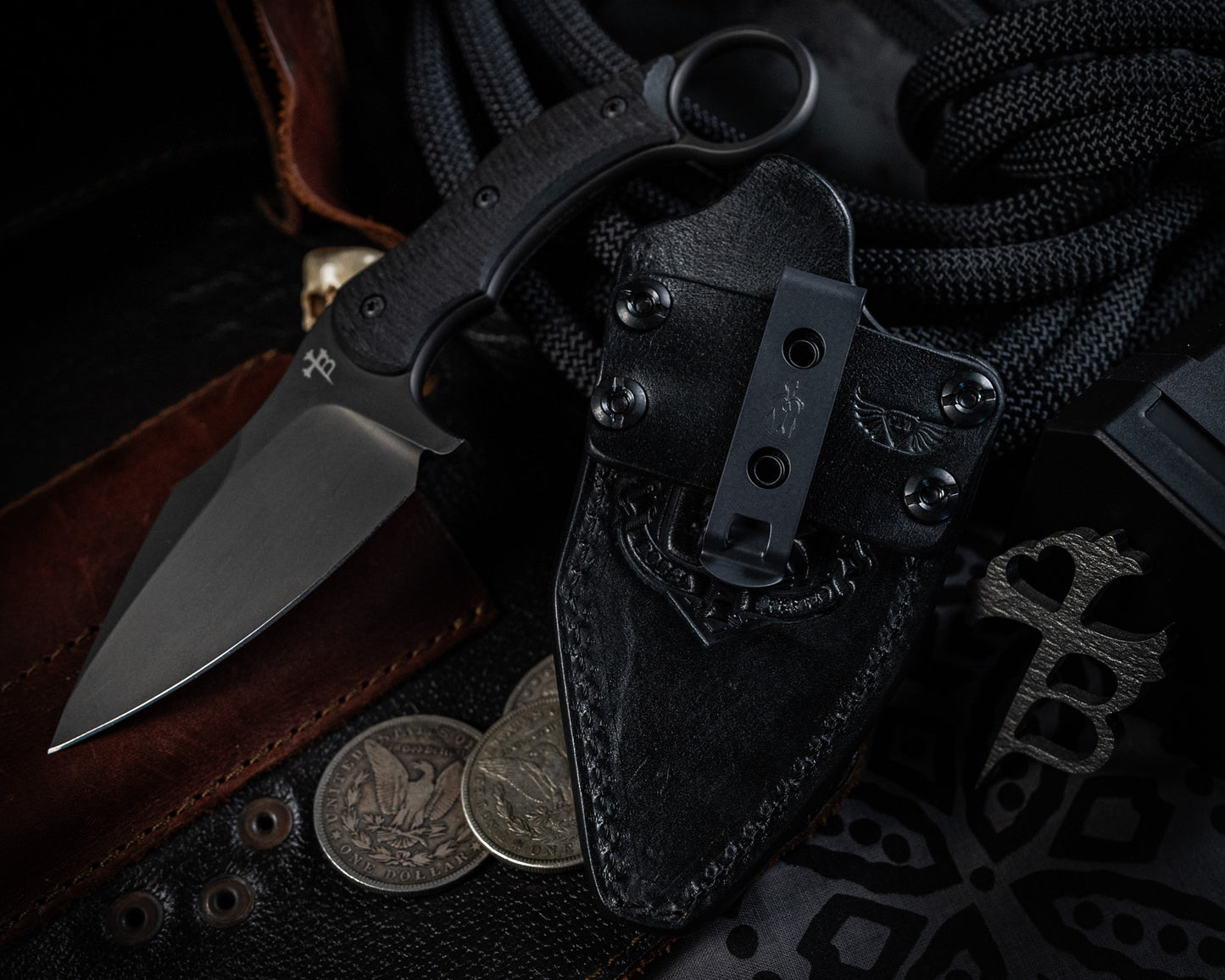Black Leather Sheath for SRambit Fixed Blade