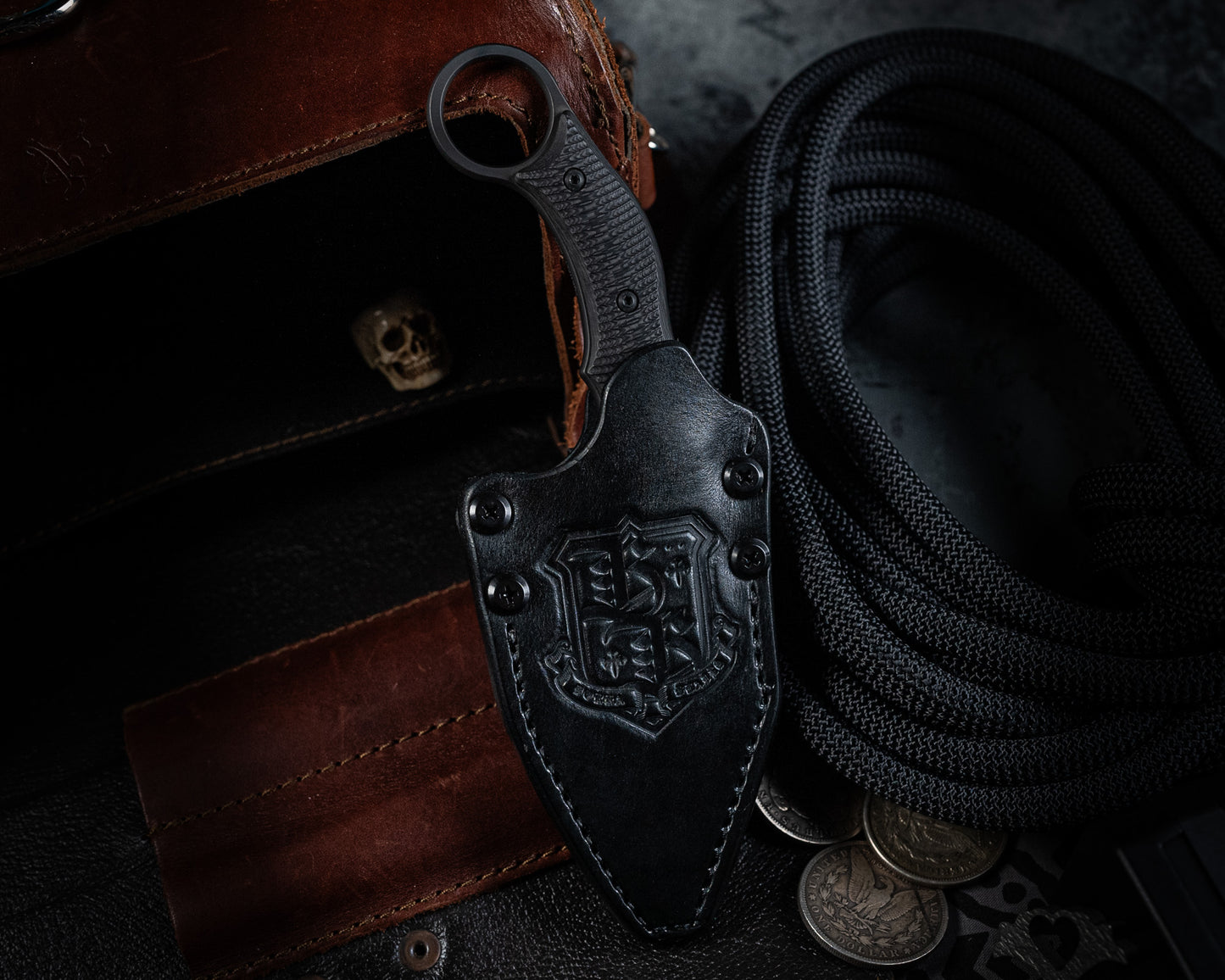 Black Leather Sheath for SRambit Fixed Blade