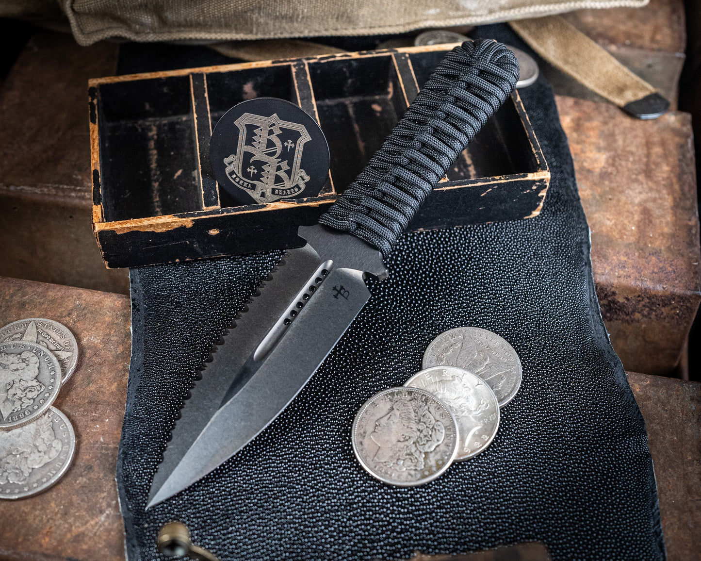 Borka Blades SBD DLC 4.4" Fixed Blade w/ Black Handles
