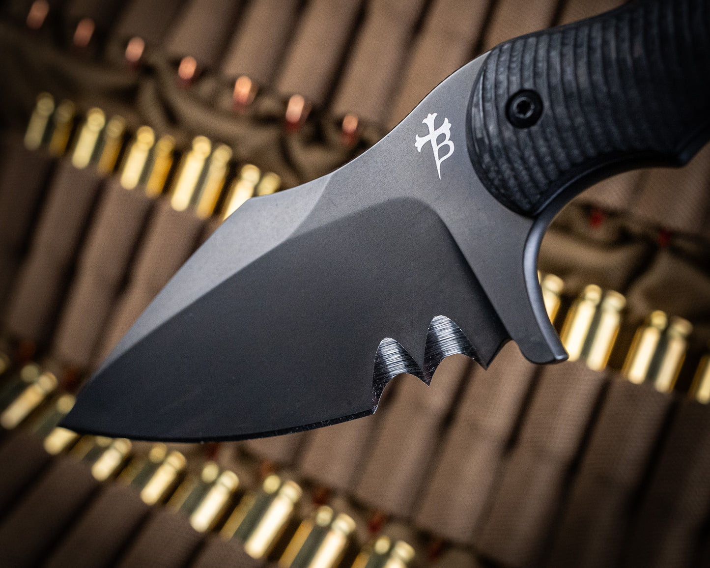 SRambit Black PVD 3.6" Blade w/ Carbon Fiber Handle and Black Leather Sheath