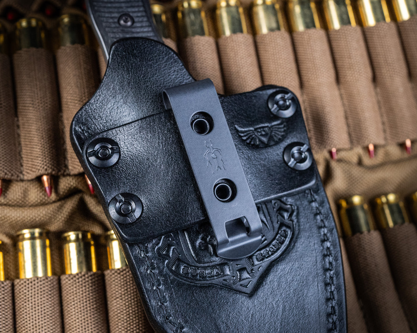 SRambit "Toothy" Fixed Blade Knife 3.6" Stonewash Blade w/ Carbon Fiber Handle and Black Leather Sheath