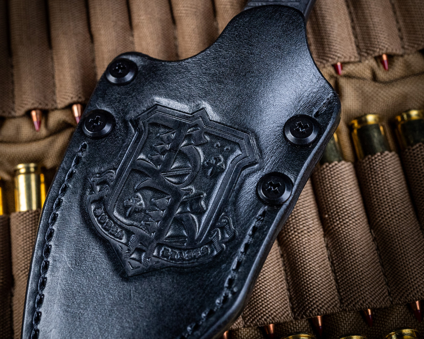 SRambit Black PVD 3.6" Blade w/ Carbon Fiber Handle and Black Leather Sheath