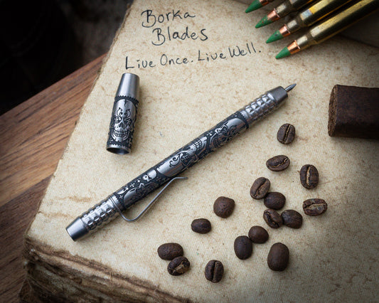 2025 TechLiner Pen, Borka x Ti2 -  Laser Black/Tumbled