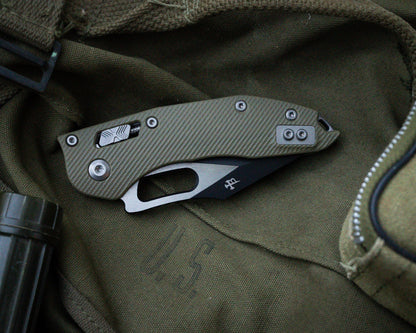 Stitch Ram-Lok SE Fluted G-10 Green Standard 3.75" Blade