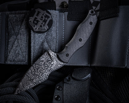 SB1 Kingsmen Black PVD 4" Blade w/ Carbon Fiber Handle