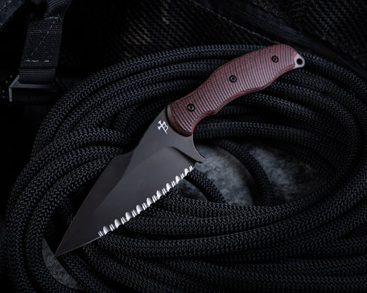 SB1 PVD 4" Fixed Blade w/ Red Micarta Handle