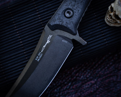 Microtech SBK Signature Series DLC 5" Blade w/ Carbon Fiber Handles