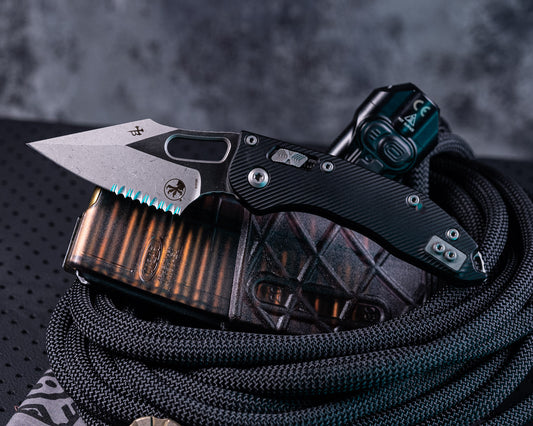 Stitch Ram-Lok Fluted Apocalyptic Partial Serrated 3.75" Blade