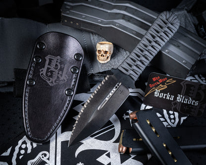 Borka Blades SBD DLC 4.4" Fixed Blade w/ Grey Handles