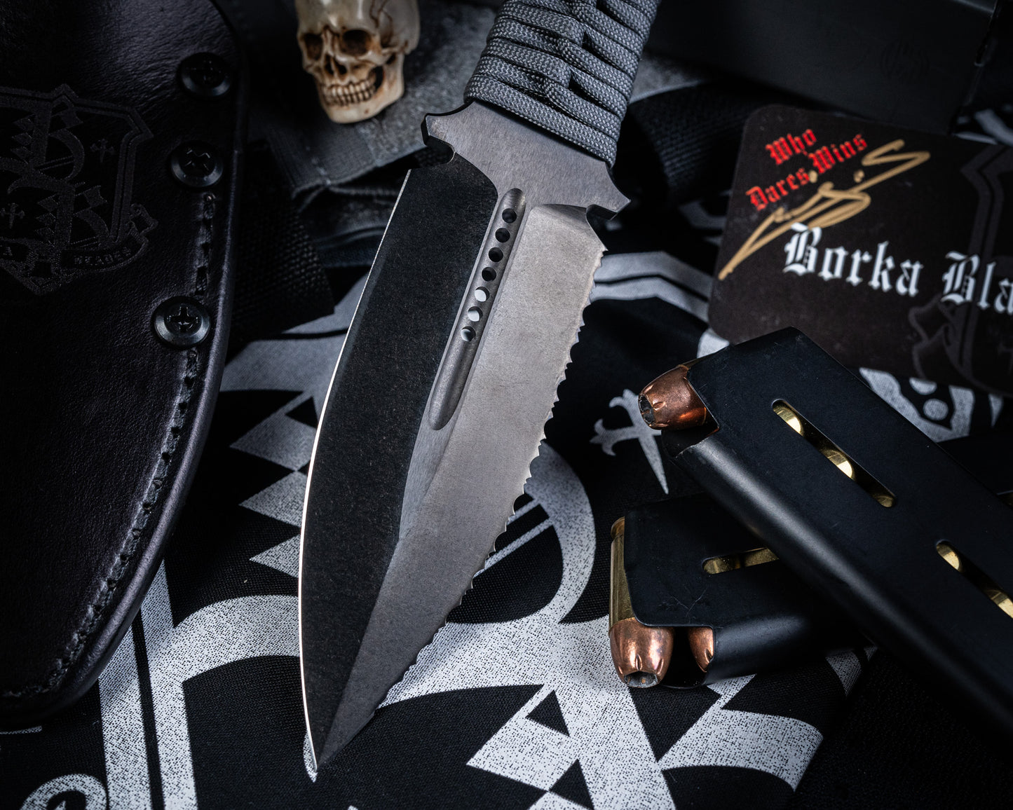 Borka Blades SBD DLC 4.4" Fixed Blade w/ Grey Handles