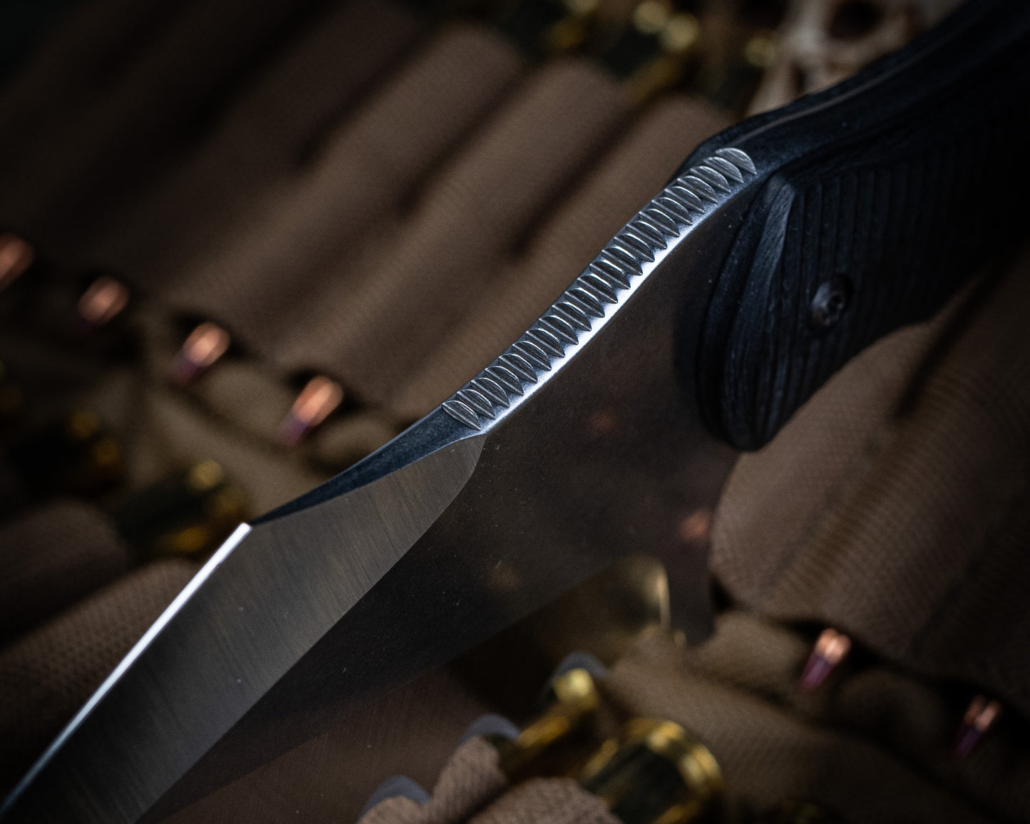 SRambit "Toothy" Fixed Blade Knife 4" Stonewash Blade w/ Carbon Fiber Handle