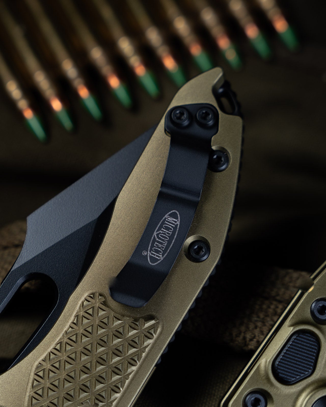 Stitch Auto Black Full Serrate OD Green 3.75" Blade