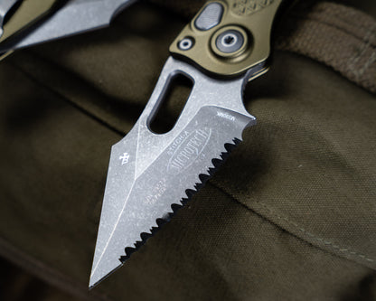 Stitch Auto Apocolyptic Full Serrate OD Green 3.75" Blade