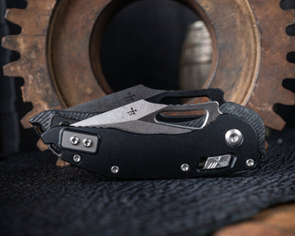 Microtech M-Stitch Ram-Lok Stonewash 3.05" Standard Blade w/ Aluminum Black Handles