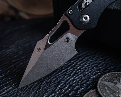 Microtech M-Stitch Ram-Lok Stonewash 3.05" Standard Blade w/ Aluminum Black Handles