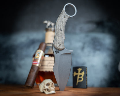SRambit Stonewash 3.6" Blade w/ Micarta Handle