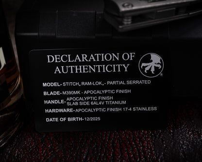 Stitch Ram-Lok Titanium Slab Apocalyptic Partial Serrated - Marfione Select