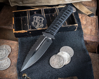 Borka Blades SBD DLC 4.4" Fixed Blade w/ Black Handles