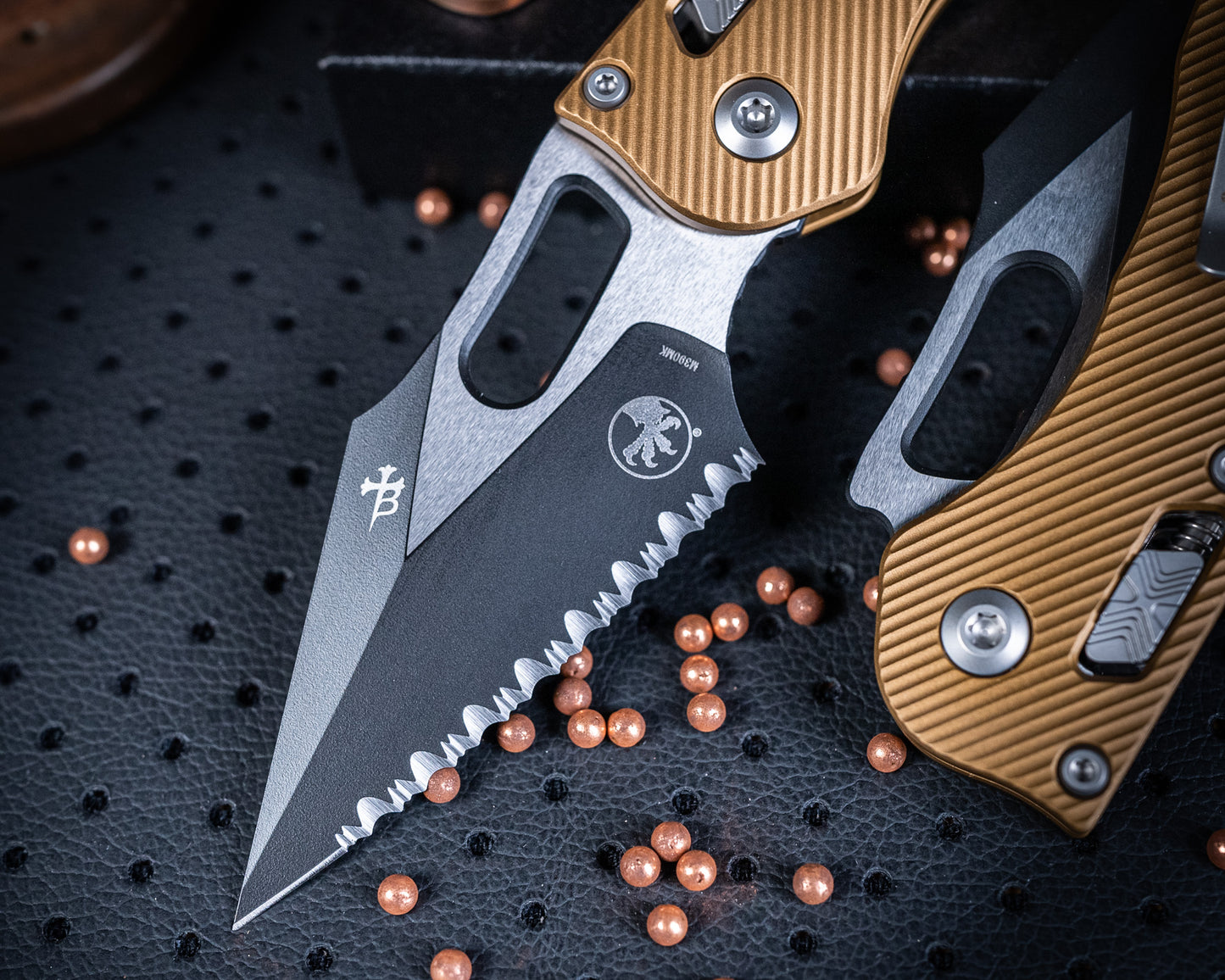 Stitch Ram-Lok 169RL-3FLTA Black Full Serrated Fluted Tan 3.75" Blade