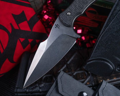 BORKA BUNDLE - SB1 Fixed Blade Knife 4" Stonewash Blade w/ Carbon Fiber Handle + More