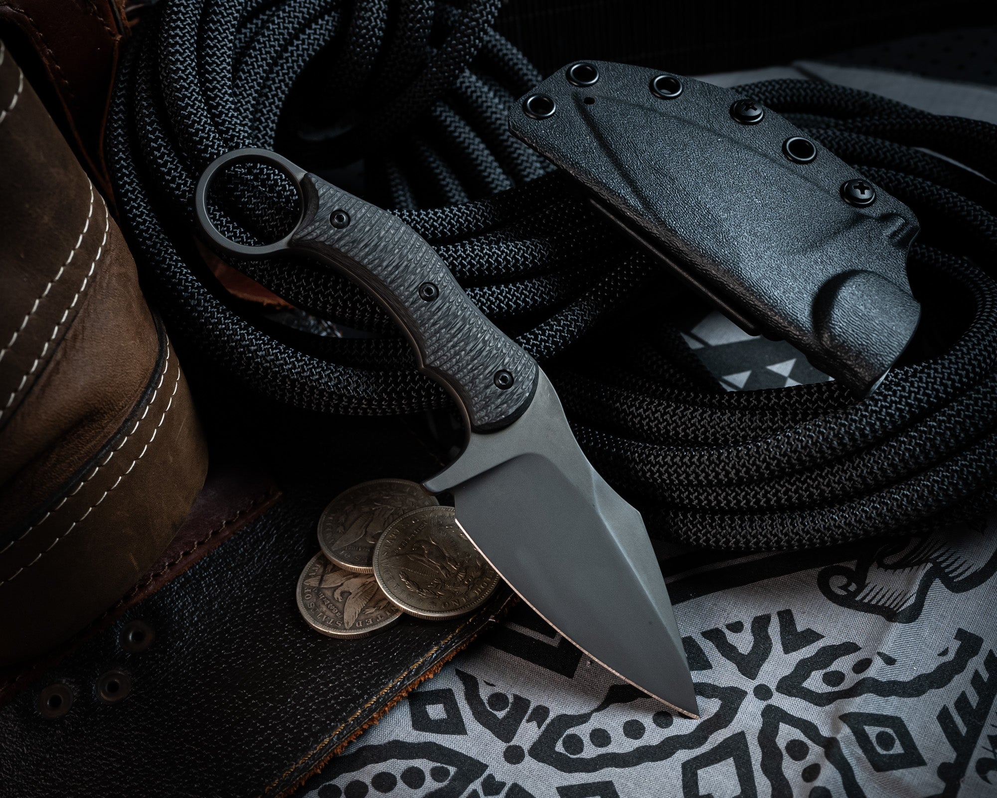Borka Blades - Srambit Black PVD Blade w/ Carbon Fiber Handle and