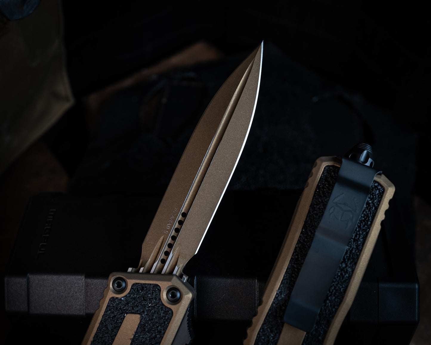 Microtech Scarab II Double Edge Gen III Cerakote Burnt Bronze Standard