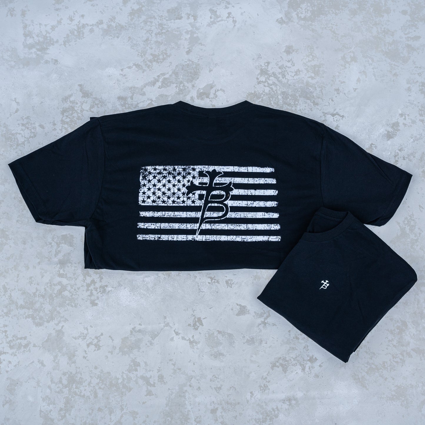 Black Borka T-Shirt w/ Flag