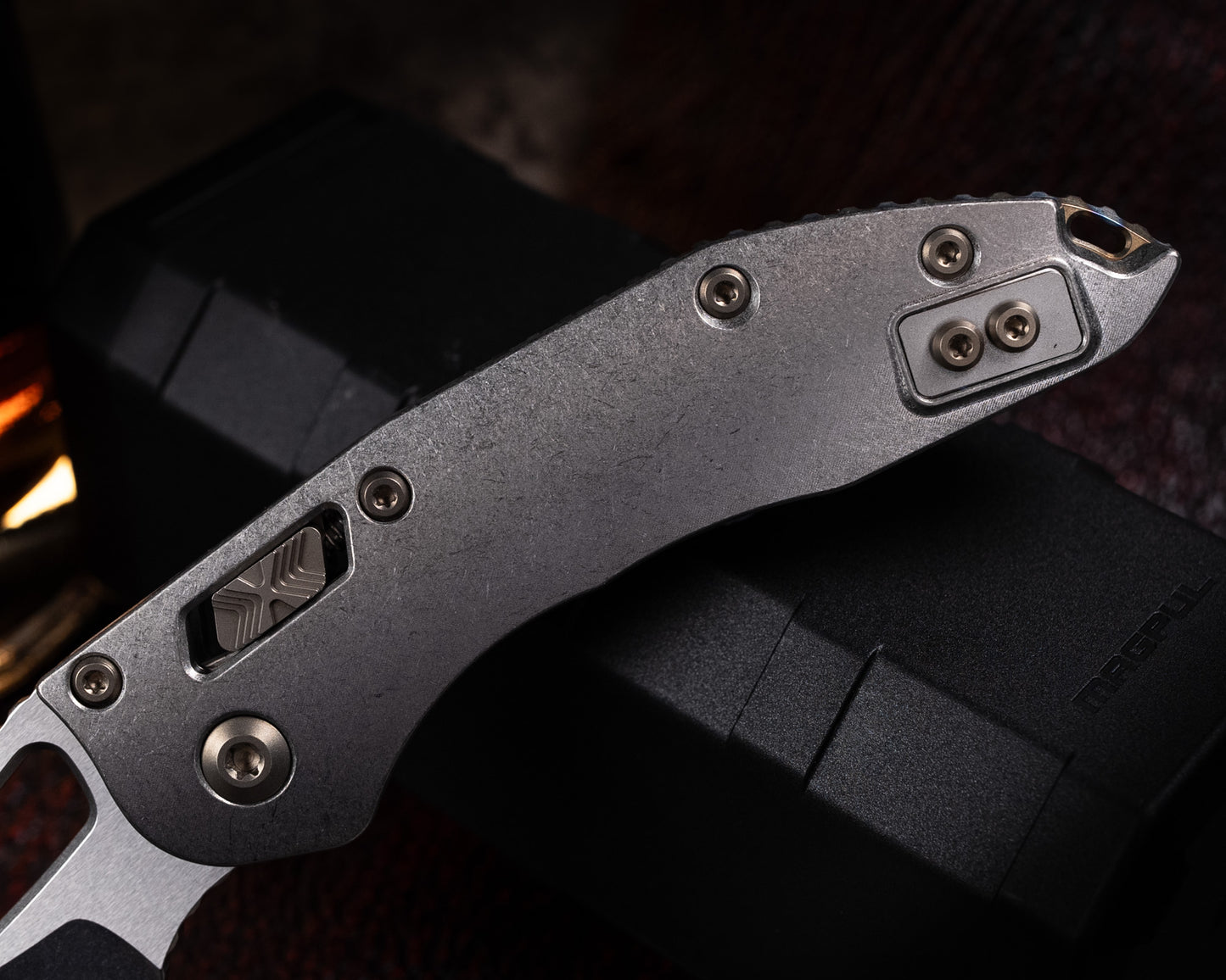 Marfione Select Stitch Ram-Lok Full Serrated Stonewash Finish Slab Side Titanium