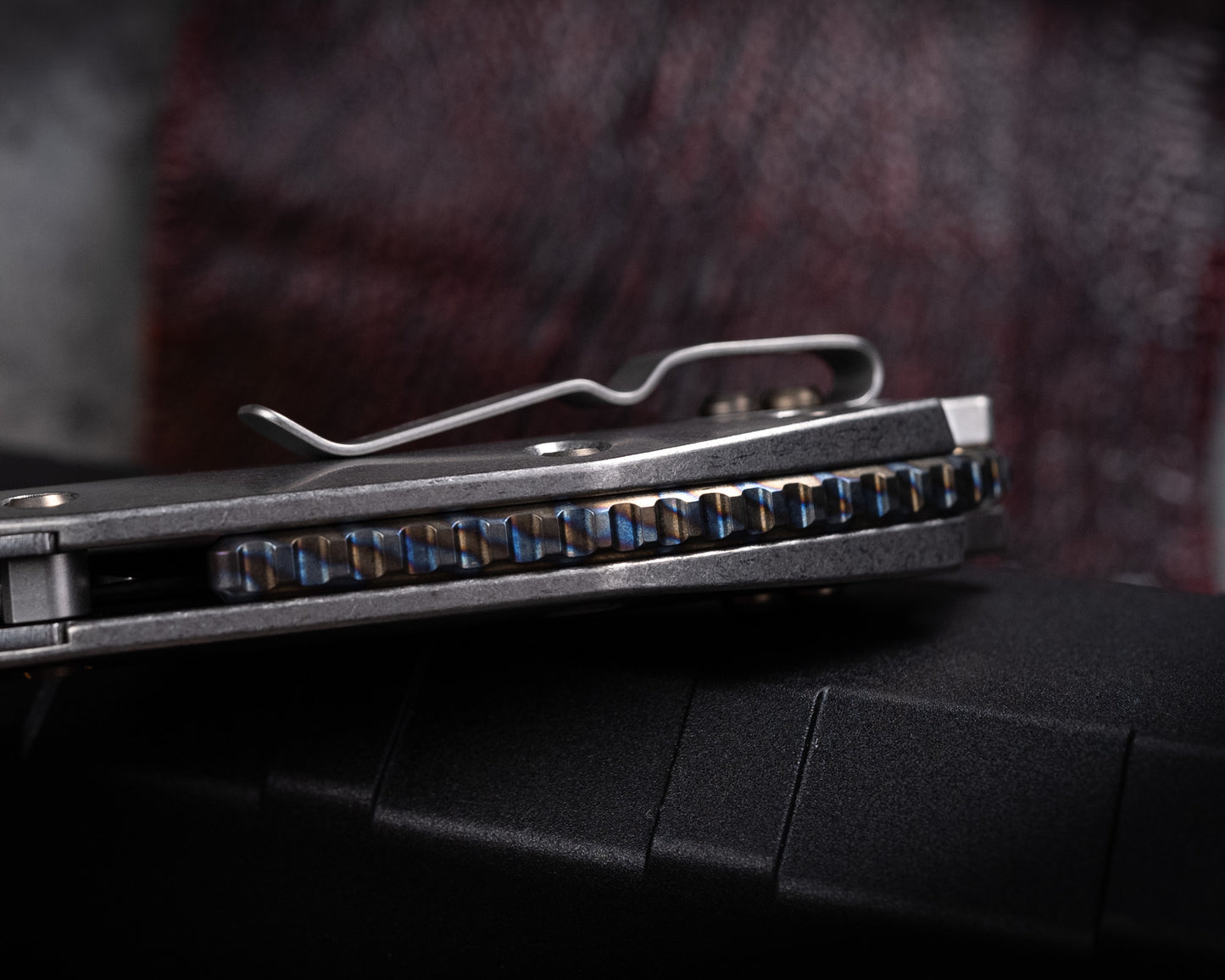 Marfione Select Stitch Ram-Lok Full Serrated Stonewash Finish Slab Side Titanium