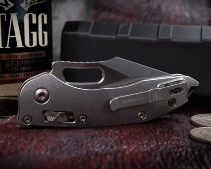 Marfione Select Stitch Ram-Lok Full Serrated Stonewash Finish Slab Side Titanium