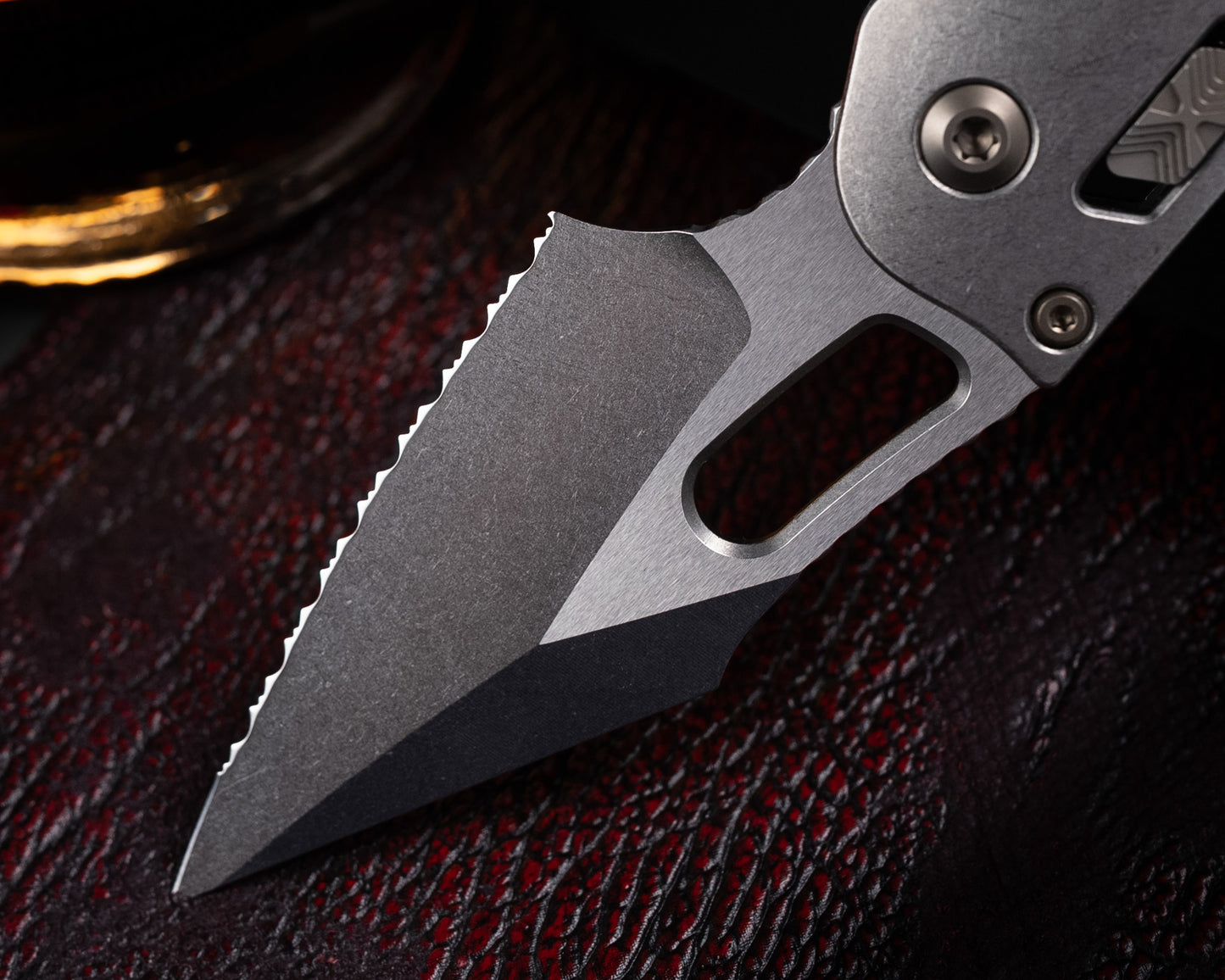 Marfione Select Stitch Ram-Lok Full Serrated Stonewash Finish Slab Side Titanium