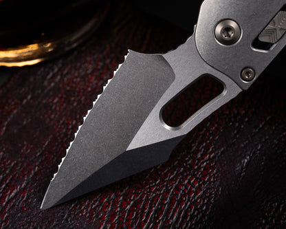Marfione Select Stitch Ram-Lok Full Serrated Stonewash Finish Slab Side Titanium