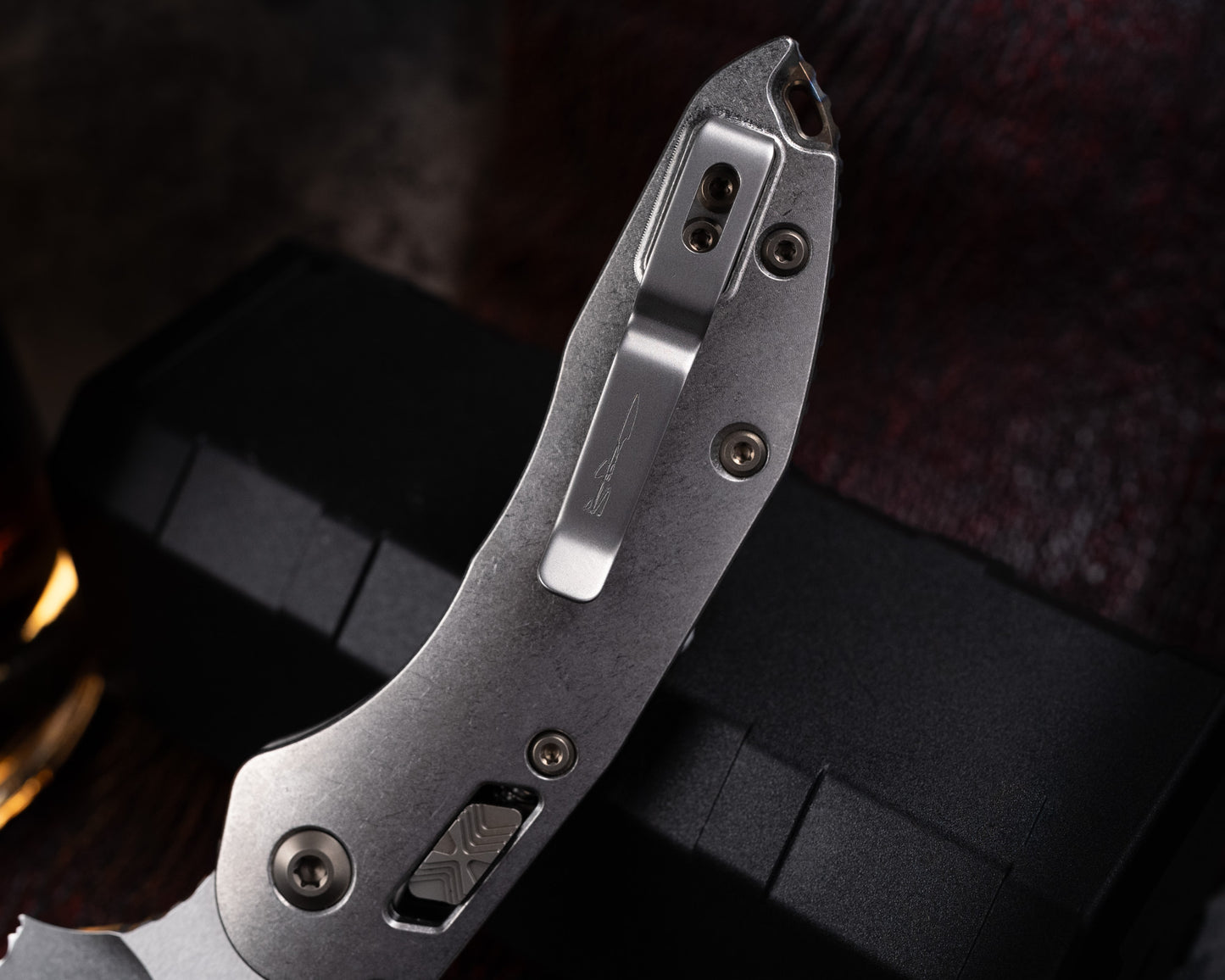 Marfione Select Stitch Ram-Lok Full Serrated Stonewash Finish Slab Side Titanium