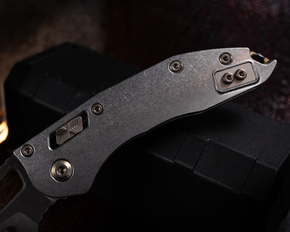 Marfione Select Stitch Ram-Lok Partial Serrated Stonewash Finish Stonewash finish Slab Side Titanium