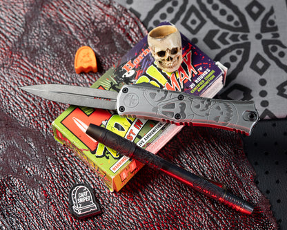 Microtech Hera II Mini Brushed Metal 1702M-1BMHWJLS Jack-o'-Lantern Standard, Signature Series - RK