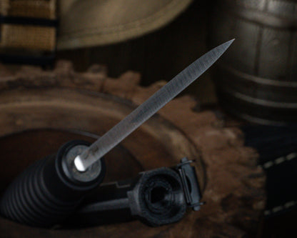 Bastinelli Ventilation Fairbairn Rapier Hand Ground Tri-Edge Spike w/ 3D Printed Sheath